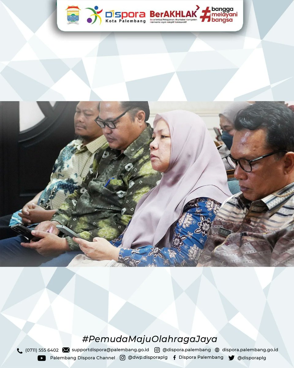 Paparan Pra Evaluasi oleh Kepala Perangkat Daerah di hadapan PJ Walikota terkait Pelaksanaan Evaluasi SAKIP oleh KeMenPAN RB 

11 Juli 2024 | Ruang Parameswara Setda Kota Palembang 

#DisporaKotaPalembang
#PemudaMajuOlahragaJaya