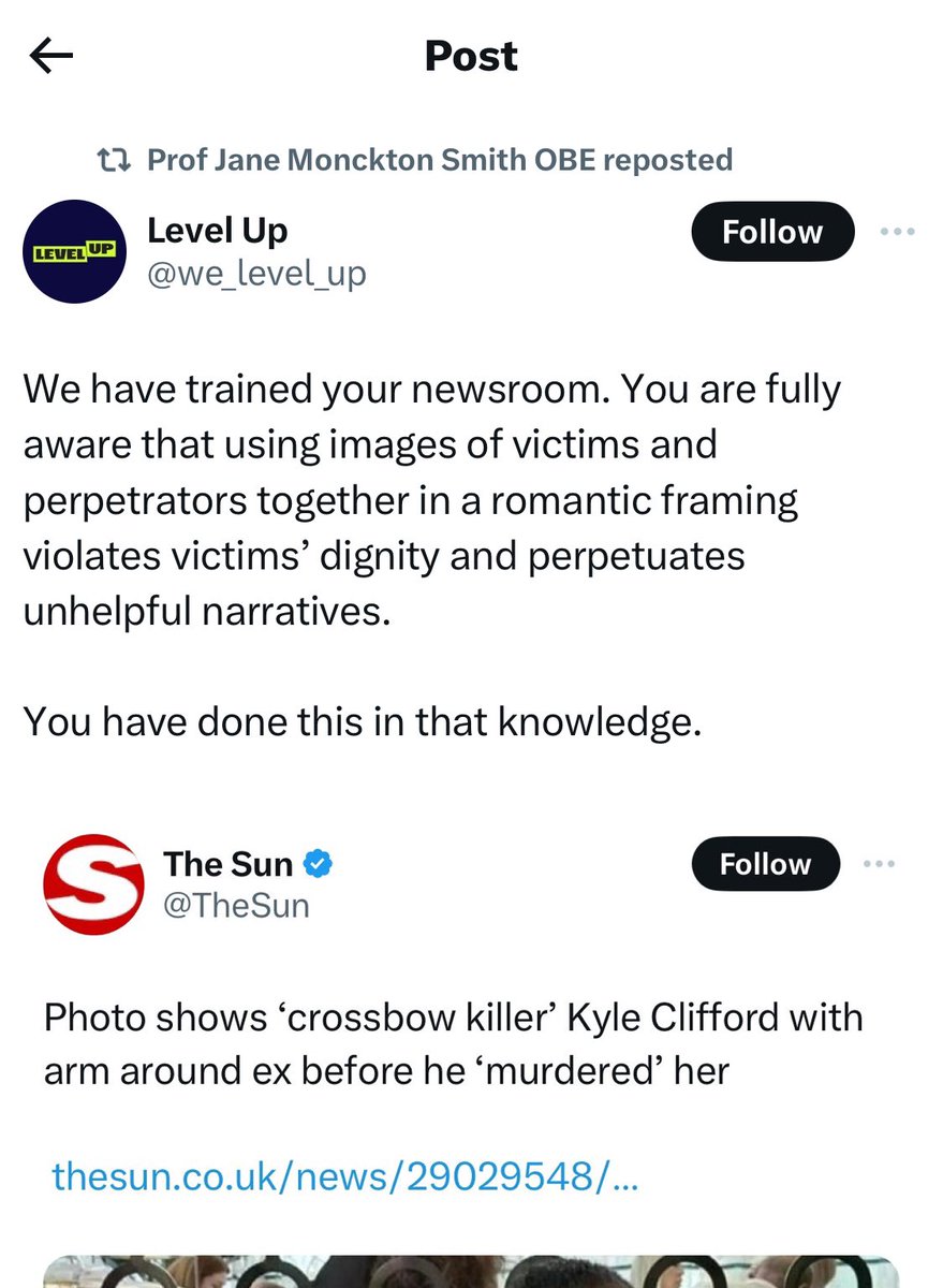 HallieRubenhold's tweet image. I wanted to re-post this, but without the photo. No one needs to see the killer and the victim loved up before he murdered her.
For centuries women have been blamed for their own murders by the men who supposedly loved them. What did SHE do to MAKE him kill her? Enough.