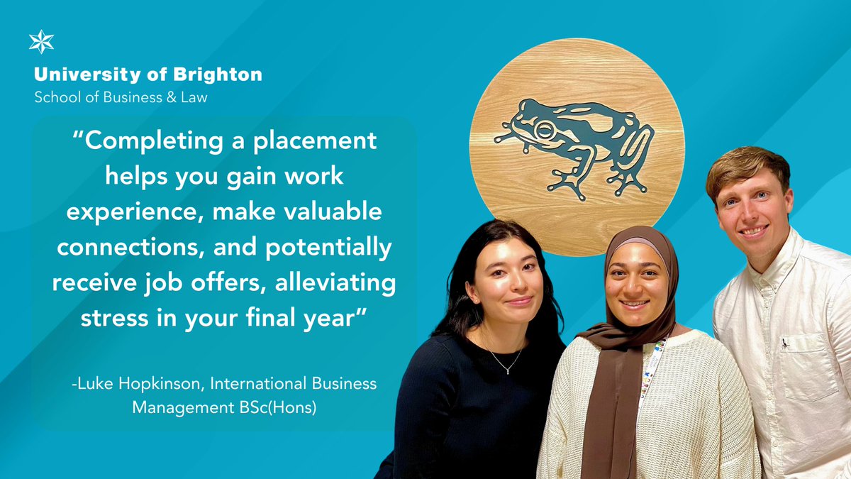 BusLawBrighton's tweet photo. How a Placement Year Can Lead to Two Graduate Job Offers 🎉

Luke Hopkinson's journey from a placement year to securing job offers from top firms like Frog and Deloitte showcases the transformative power a placement year can have!

@uniofbrighton #placementyear #graduate https://t.co/hANYWHx5jA