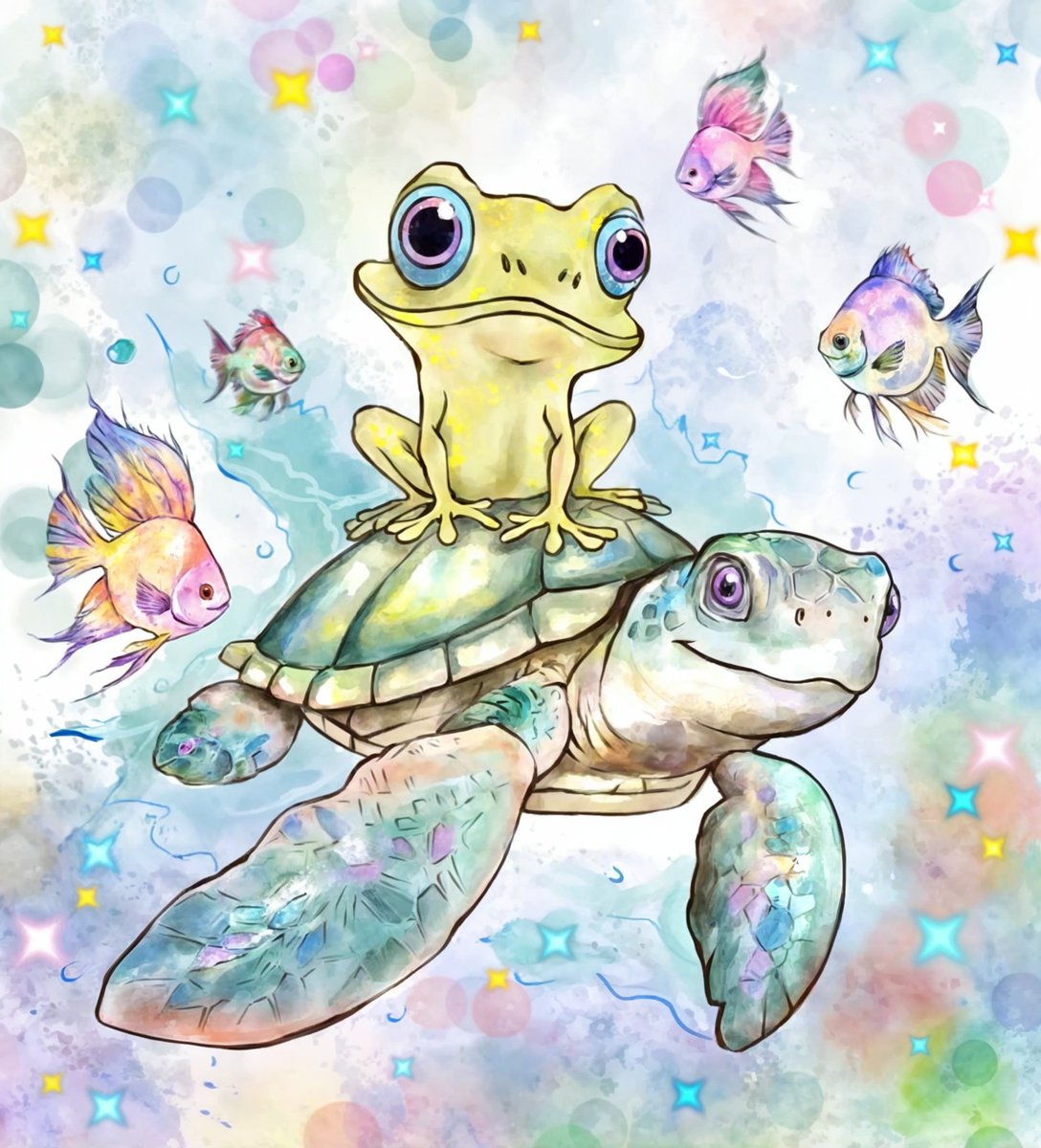 NEW Collection and NEW DROP🤩👏🏼
Jasper 🐸 and Sky🐢
Price:  13 xtz 
Editions:  10/10 
Take new friends💥💥💥
objkt.com/tokens/KT1G88q…