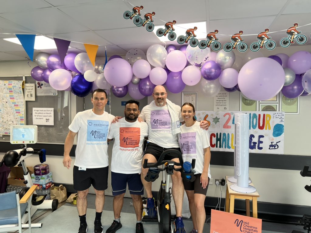Support our <a href="/mid_ahp/">Mid Cheshire NHS AHP’s</a> <a href="/MidCheshireNHS/">Mid Cheshire Hospitals 🏥</a> stroke therapy team in their 24 hour cycle challenge to raise money for  rehabilitation equipment 🚲