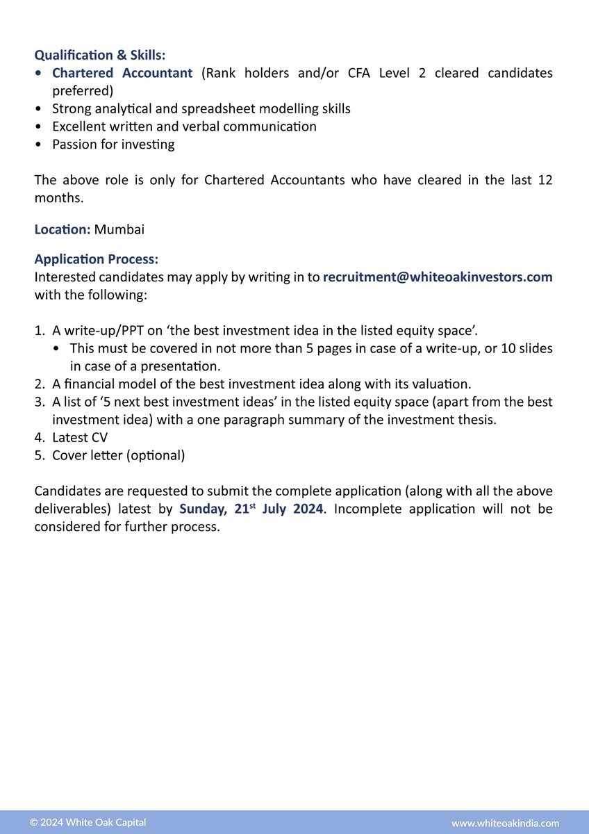 WhiteOakCap's tweet photo. Congratulations to the newest batch of Chartered Accountants who've joined our midst!

And if you're looking to start your next professional chapter... We're all ears! 👇

#Careers #cafinal #WhiteOakCapital https://t.co/SEfHTP2E4Z