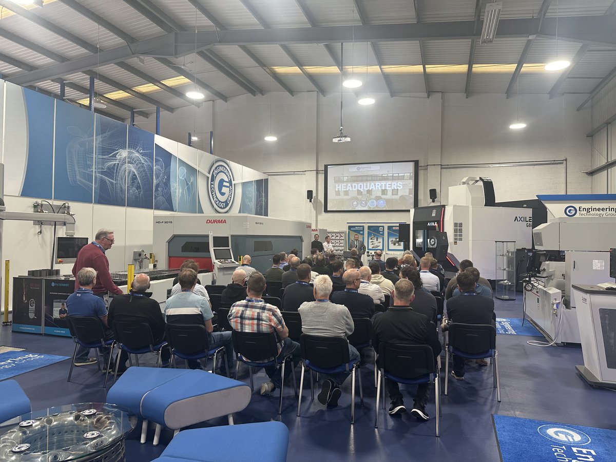 EngTechGroup's tweet image. Thrilled with the turnout for the Nakamura-Tome event at ETG HQ!
Engaging presentations by industry experts &amp;amp; a warm welcome from Graeme Thomas set the stage for exciting live demonstrations of Nakamura's innovative CNC machines. 
#NTGlobal #CNCmachines