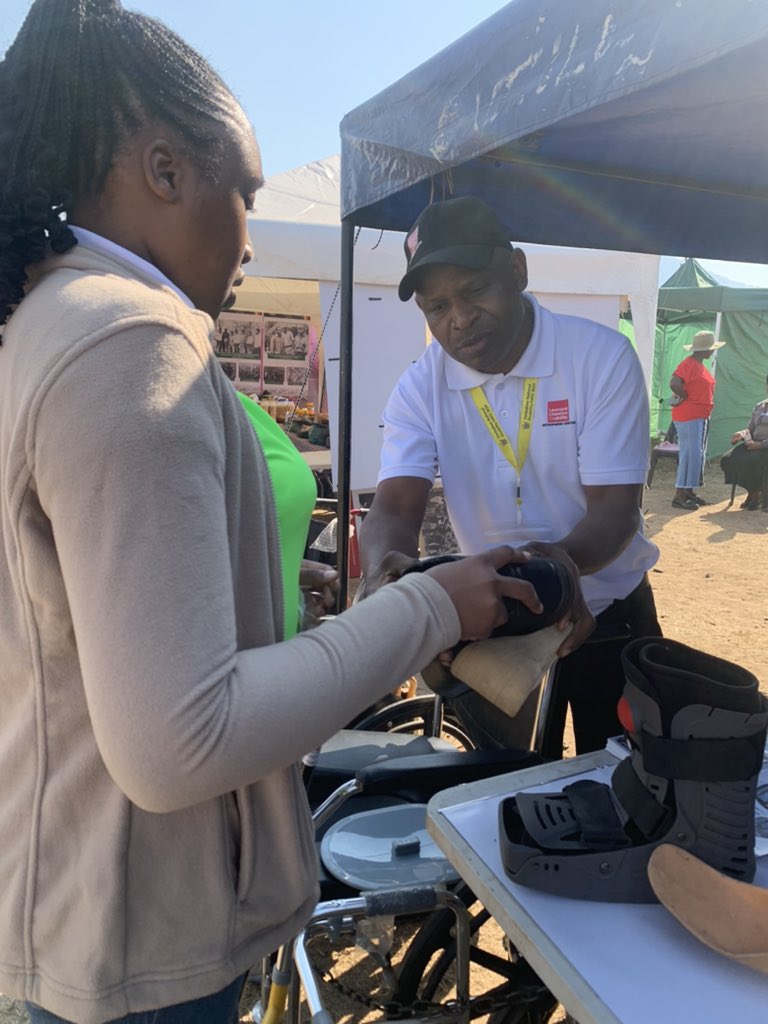 #CurrentEvents - We had the chance to interact with the Permanent Secretary of OPC Mash. Central province who was just as fascinated with our new technology as other people who came by our stand.
#DisabilityTwitter #disabiltyinclusion #Mobility #prosthesis #wheelchair #orthosis