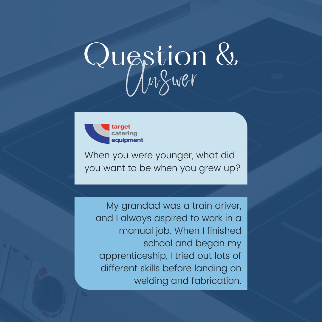 TargetCatering's tweet image. Say Hi to Neil! 👷‍♂️

Our Target Fabricator and Welder 🎯👨‍🏭

Scroll  across to learn more about Neil’s favourite Target equipment, 🔥  favourite project and what he wanted to be when he was younger 🚂