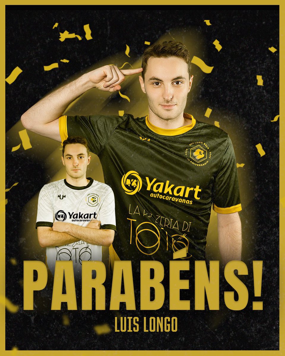ADCLugoSala's tweet photo. 🥳 Hoxe non é un día calquera porque o xogador do Yakart Lugo Sala @LuisLG11 celebra o seu aniversario! 

🎊 Parabéns, Luis! 🍾

#ParabénsLuisLongo https://t.co/unK2KbWskr