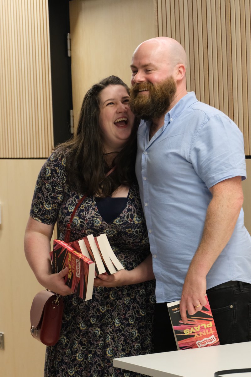 Fishamble's tweet photo. We had a wonderful night last night at @ESBNetworks HQ celebrating the launch of Fishamble Tiny Plays - our brand new anthology edited by Jim Culleton, containing all 70 tiny plays presented by Fishamble between 2011 to 2021 🎉 https://t.co/wWwkFuLKCT
