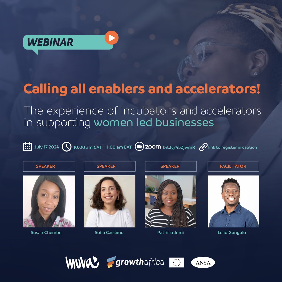 GrowthAfrica's tweet image. CALLING ALL BUSINESS ENABLERS AND ACCELERATORS!
Join us for a webinar in collaboration with MUVA, where we&apos;ll delve into the unique experiences and strategies of #incubators and #accelerators.
📅 Date: 17th July 2024
⏰ Time: 10 AM CAT / 11 AM EAT
🔗 bit.ly/45ZjwmR