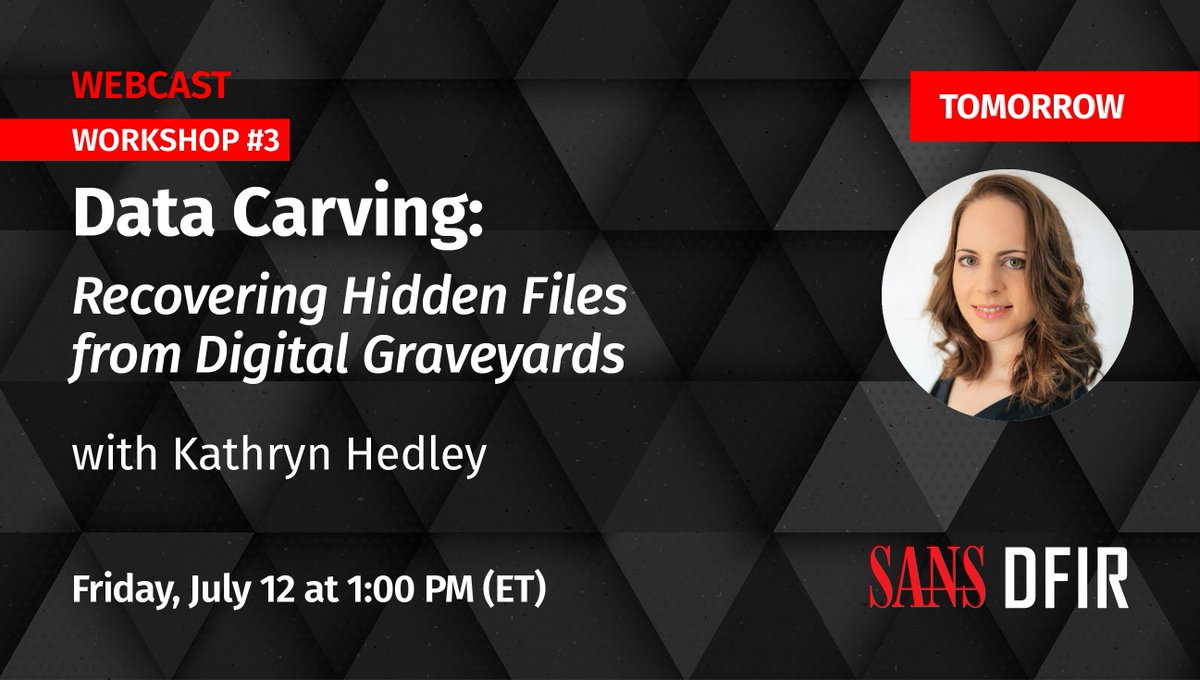 sansforensics's tweet photo. 🔍 Want to learn how to recover deleted files?
Join TOMORROW for the "Data Carving" workshop. Learn to navigate hidden compartments of digital storage, identify deleted data scenarios, & recover files thought lost forever.
➡️ https://t.co/ZafLzNLAy6
#DigitalForensics https://t.co/PXQkf2Xzli