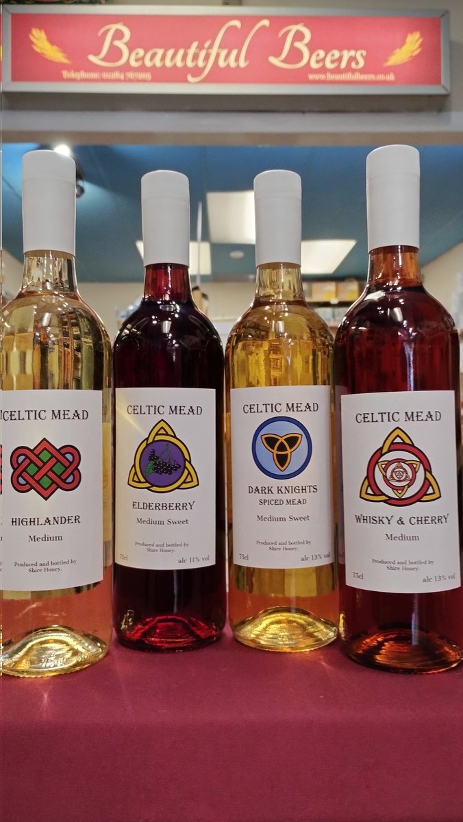 We now have available the full mead range from the award winning Celtic Meads. Based in York, they produce a small range of plain, fruited and spiced meads. Now available online and in the shop.