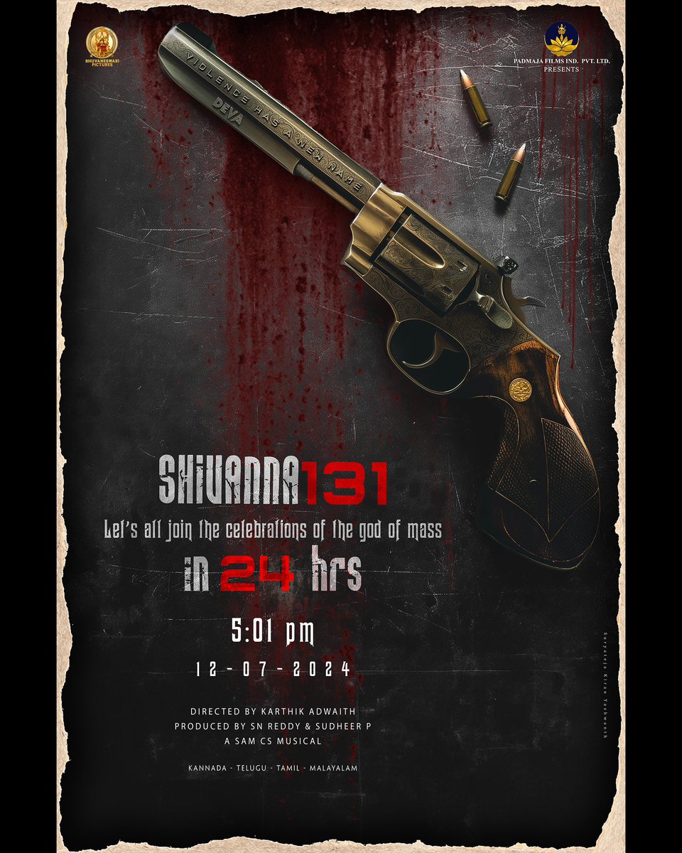 DrShivaRajkumar (@nimmashivanna) on Twitter photo History of Devaโs Violence unveils in 24hours.
Violence Has A New Name - Deva July 12 | 5:01 PM On Bhuvaneshwari Pictures Youtube Channel. #IntroducingDeva
<a href="/KarthikFilmaker/">Karthik Adwaith</a> @Bhuvaneswaripi @Snreddy09 @sudheerbza <a href="/SamCSmusic/">๐๐๐ ๐ ๐</a> @humanbaghe <a href="/writerJkrishna/">Jay Krishna</a> <a href="/nimmaprasanna/">Prasanna v.m</a> <a href="/ramviswams/">ramana reddy s.v</a> History of Devaโs Violence unveils in 24hours.
Violence Has A New Name - Deva July 12 | 5:01 PM On Bhuvaneshwari Pictures Youtube Channel. #IntroducingDeva
<a href="/KarthikFilmaker/">Karthik Adwaith</a> @Bhuvaneswaripi @Snreddy09 @sudheerbza <a href="/SamCSmusic/">๐๐๐ ๐ ๐</a> @humanbaghe <a href="/writerJkrishna/">Jay Krishna</a> <a href="/nimmaprasanna/">Prasanna v.m</a> <a href="/ramviswams/">ramana reddy s.v</a>