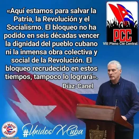 El pueblo cubano, ha demostrado en todas éstos años su capacidad de resistencia, de lucha y de victoria frente a esta enorme cruzada imperialista 💪🇨🇺 #CubaEnModoVictoria #MejorSinBloqueo