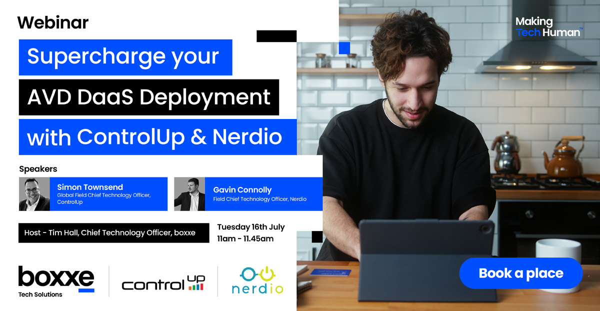 boxxe_UK's tweet image. NEW webinar 👇

Secure your spot to hear from two leading tech specialists from @GetNerdio and @ControlUp on @Microsoft Azure virtual desktop (AVD) migration, deployment and optimisation.

Find out more, register to attend  boxxe.pulse.ly/ujrzbjtsbi

#MakingTechHuman #RemoteWorking