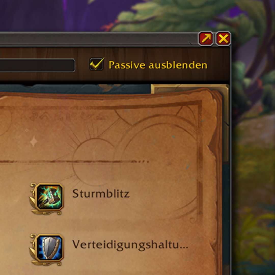 Warcraft_DE's tweet photo. Das Zauberbuch in The War Within wird verstärkt!

↔️ Anpassbares UI
🔍 Zaubersuchleiste
✅ Kontrollkästchen „Passive ausblenden“ https://t.co/9XZKuMFc50