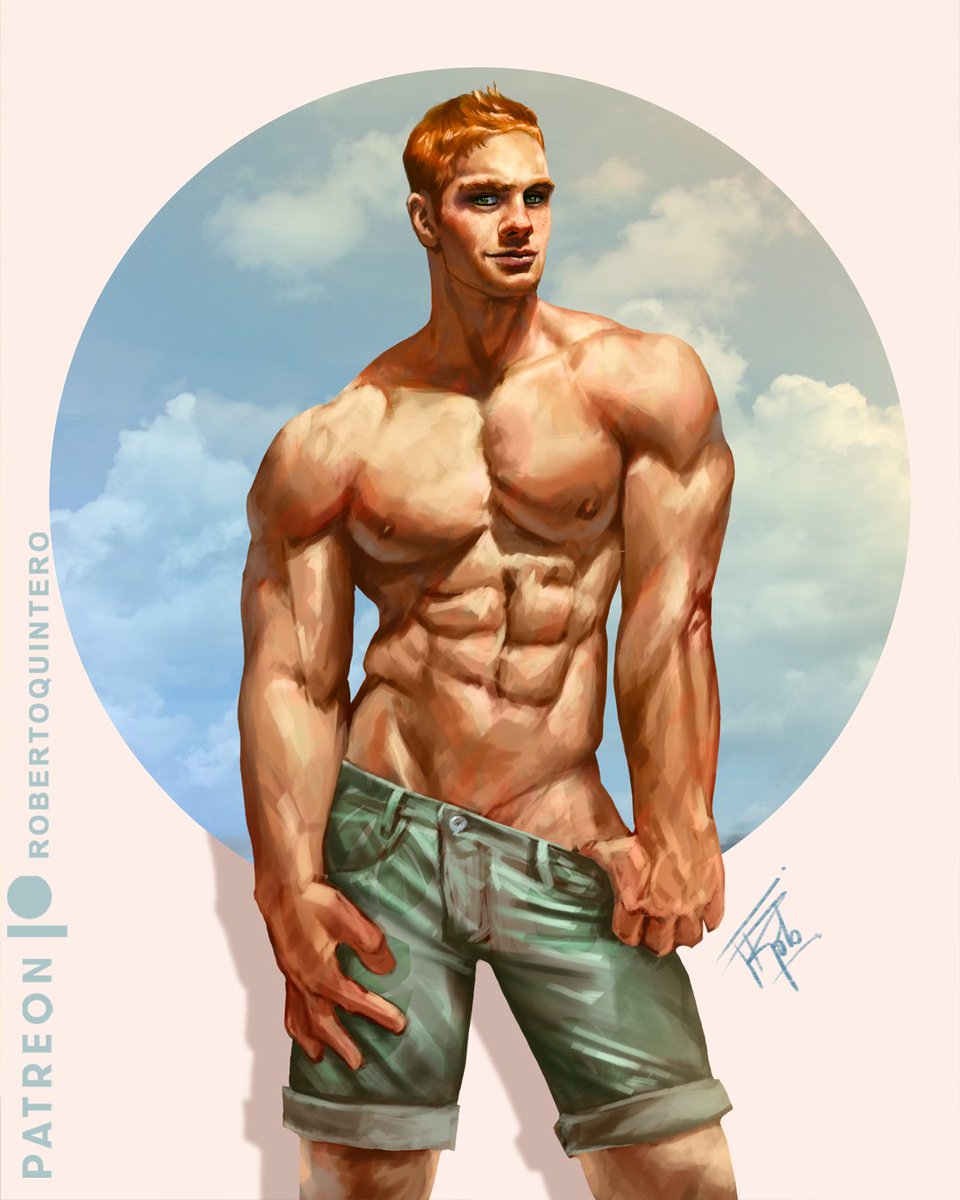 Sabroso el calorcito de #verano ! #gayart #summer #sexy #hunk #RobertoQuinteroArt