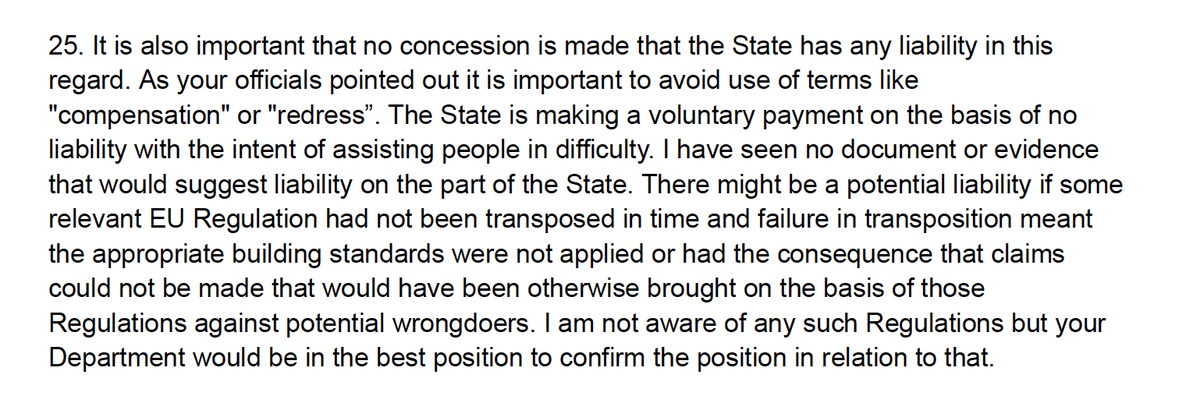 Washing their hands of us.
“It is also important that no concession is made that the State has any liability in this regard. As your officials pointed out it is important to avoid using terms like “compensation” or “redress”.