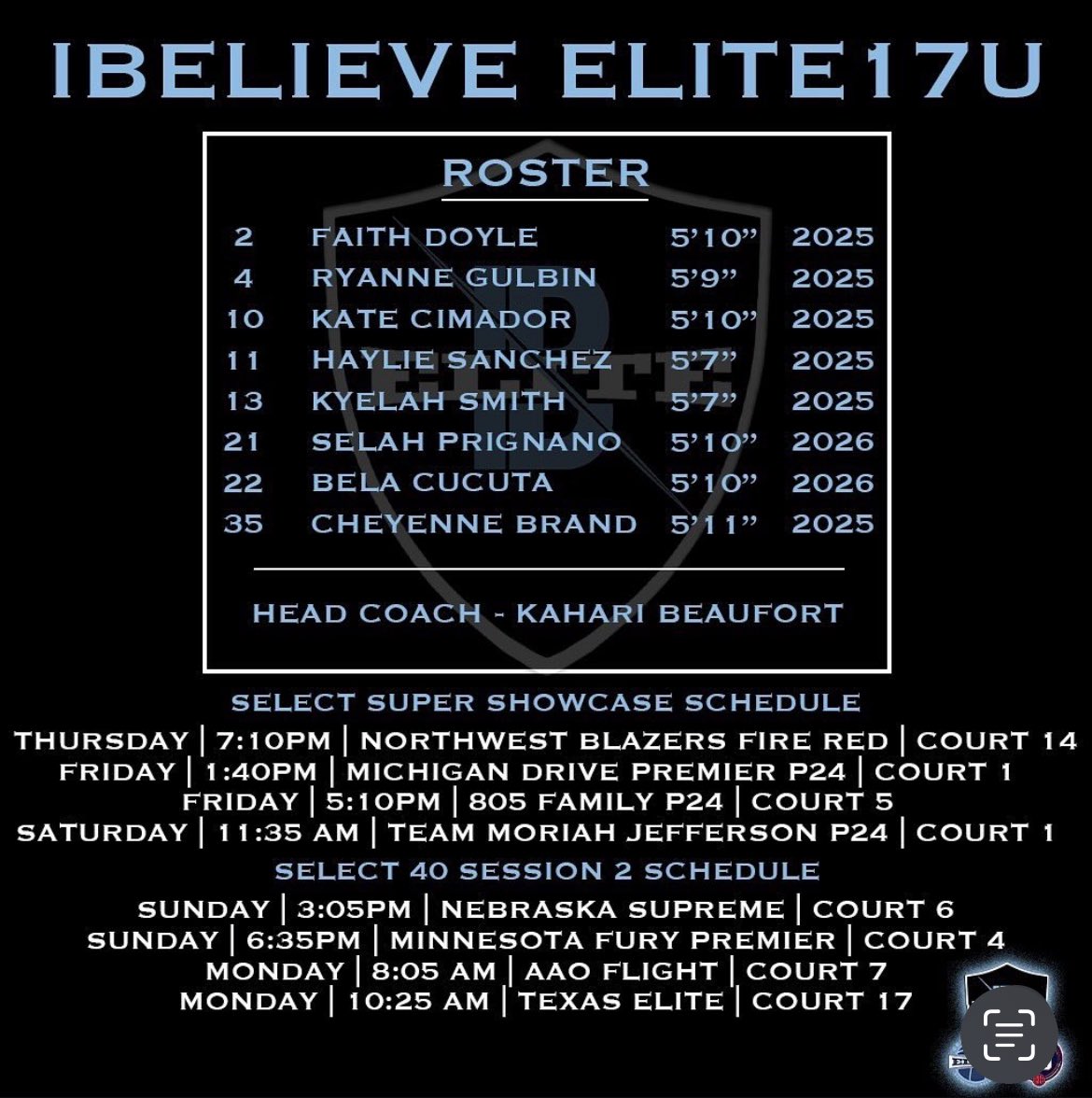 Cheyenne Brand (@brand1_cheyenne) on Twitter photo Locked in and ready to go with my teammates in the @selectevents Showcase and S40 inHamilton, Ohio🎯
<a href="/ibelieve_elite/">Ibelieveelite🎸</a> <a href="/GFAGirlsBball/">GFA Girls Basketball</a> Locked in and ready to go with my teammates in the @selectevents Showcase and S40 inHamilton, Ohio🎯
<a href="/ibelieve_elite/">Ibelieveelite🎸</a> <a href="/GFAGirlsBball/">GFA Girls Basketball</a>