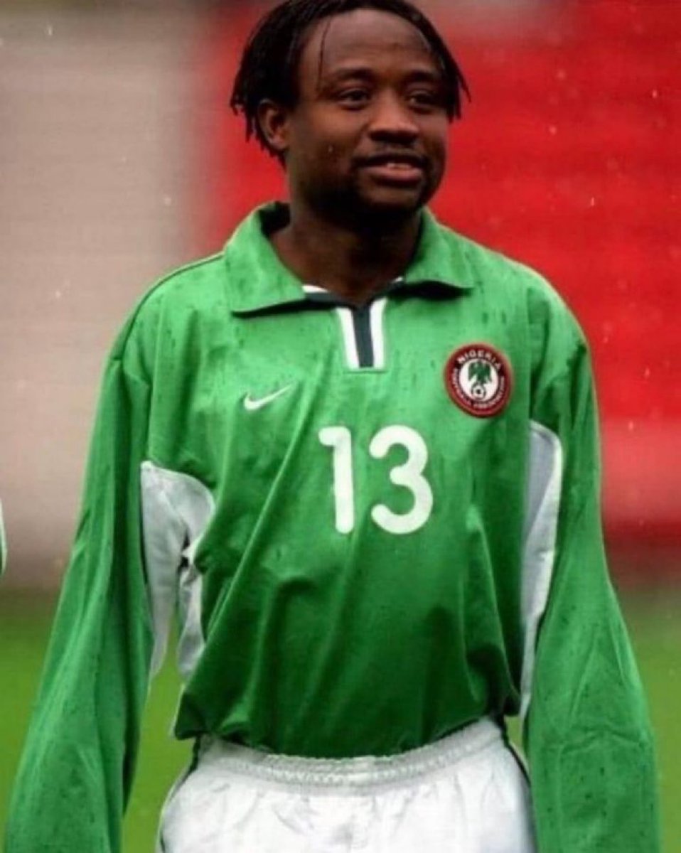 NigeriaStories's tweet photo. Picture of Tijani Babangida Pose For The Camera Before A Match In The Early 2000’s

With The  Jerseys Nike Produced For The Super Eagles in 2000🇳🇬 https://t.co/QXigUE4Ear