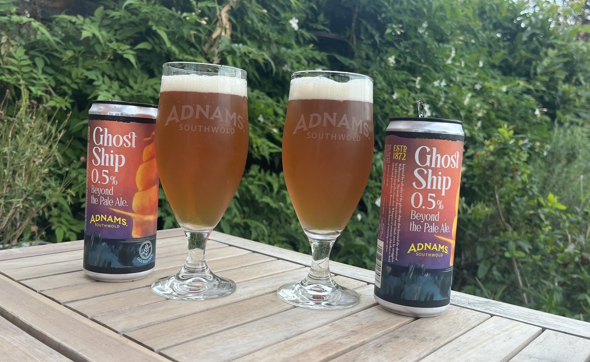 Enjoying a lunchtime beer in the garden - and a clear head later! Thanks <a href="/Adnams/">Adnams Southwold</a> for the Ghost Ship 0.5%