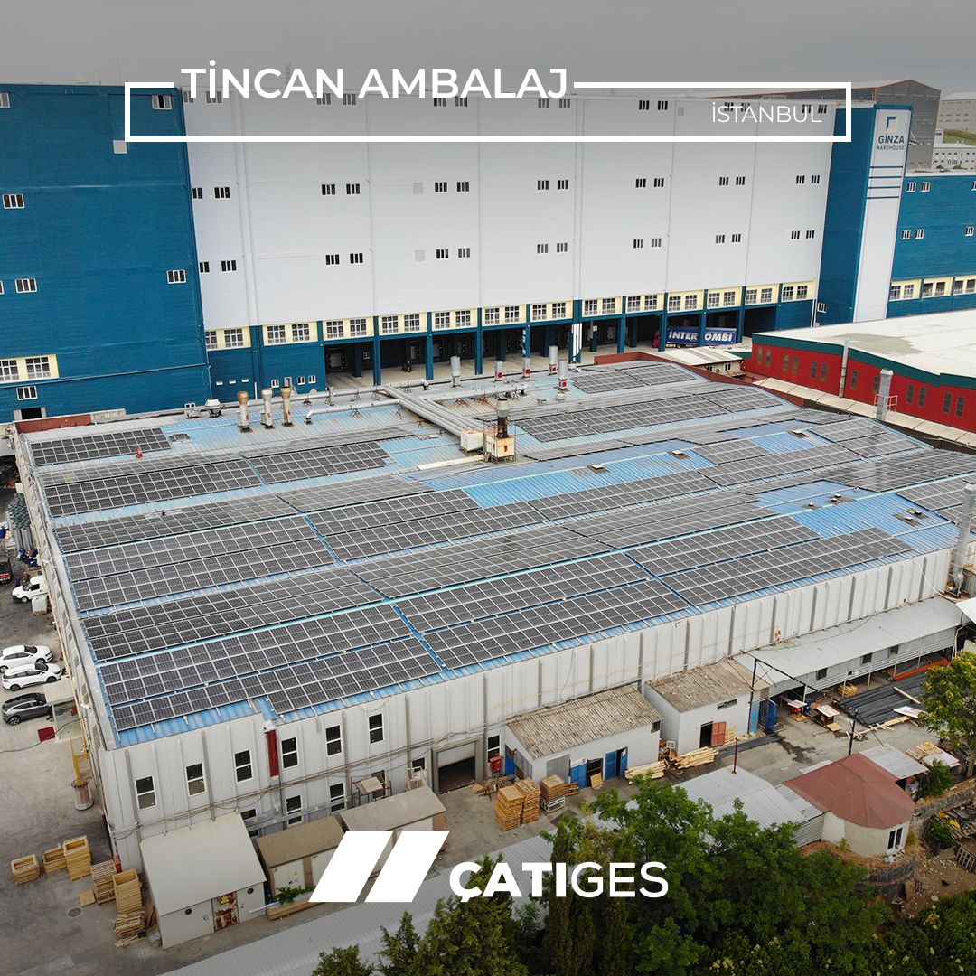 Tincan Ambalaj, yenilenebilir enerjiye ÇATIGES ile geçti. 

Proje Yat.: Tincan Ambalaj
Proje Lok.: İstanbul
Proje Kap.: 800,345 kWp
Panel: HT Solar Energy J.S.C. (HT-SAAE)
Inverter: Solis
Kurtarılan Ağaç: 2749 Adet/Yıl
Engellenen Karbon Salımı: 421,71 Ton/Yıl