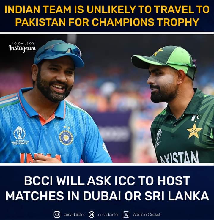 NeerajTheReal's tweet photo. The Indian team is unlikely to travel to Pakistan for the upcoming Champions trophy 2025.
#ICC #BCCI #PakistanCricket https://t.co/BC13dtxZjv