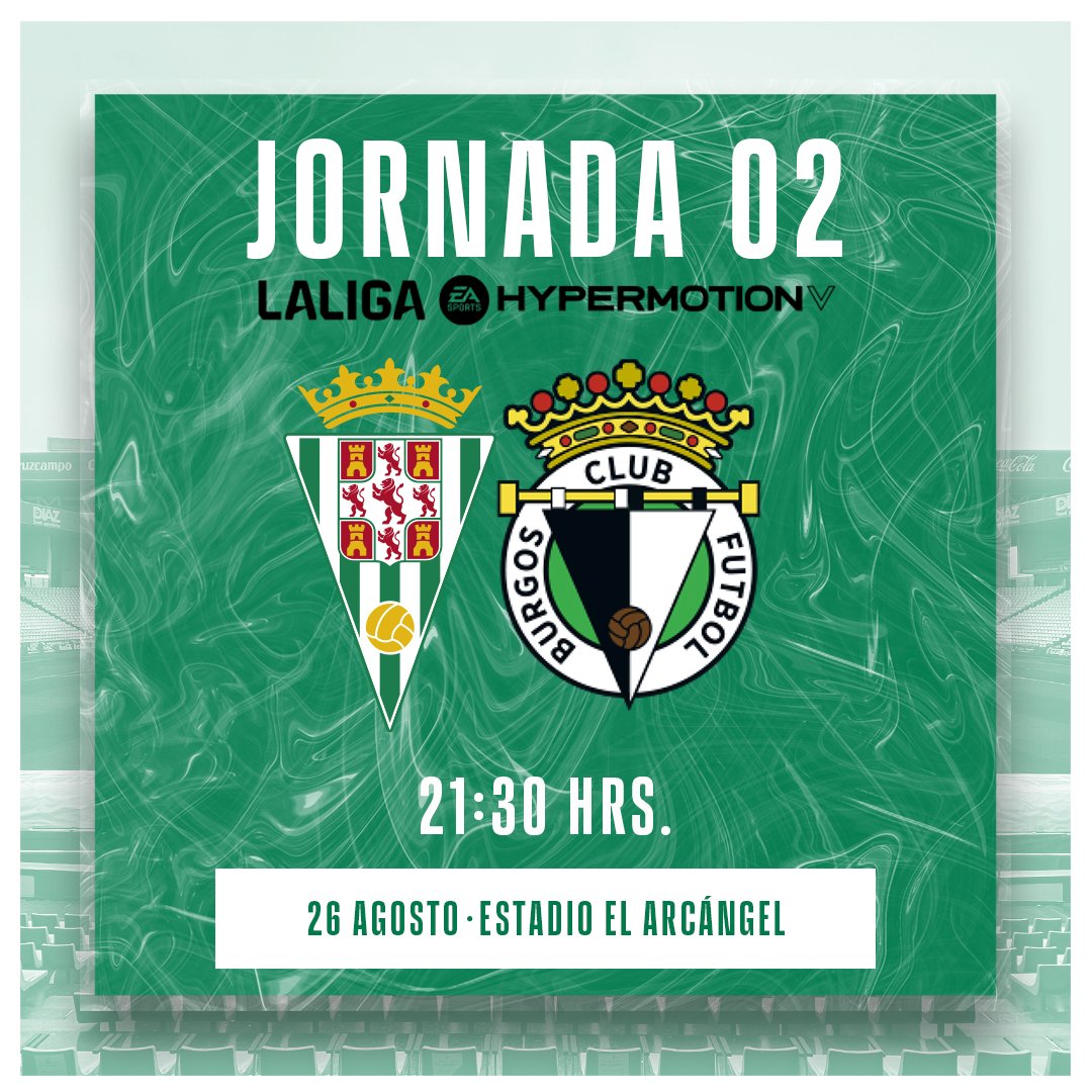 CordobaCF_ofi's tweet photo. 📅 𝐍𝐔𝐄𝐕𝐎𝐒 𝐇𝐎𝐑𝐀𝐑𝐈𝐎𝐒 🔎

Jor 2️⃣ Lunes 26/08 21:30h. #CórdobaBurgos

Jor 3️⃣ Lunes 02/09 21:30h. #ElcheCórdoba 

#LaLigaHypermotion https://t.co/C9D9NjbqHZ