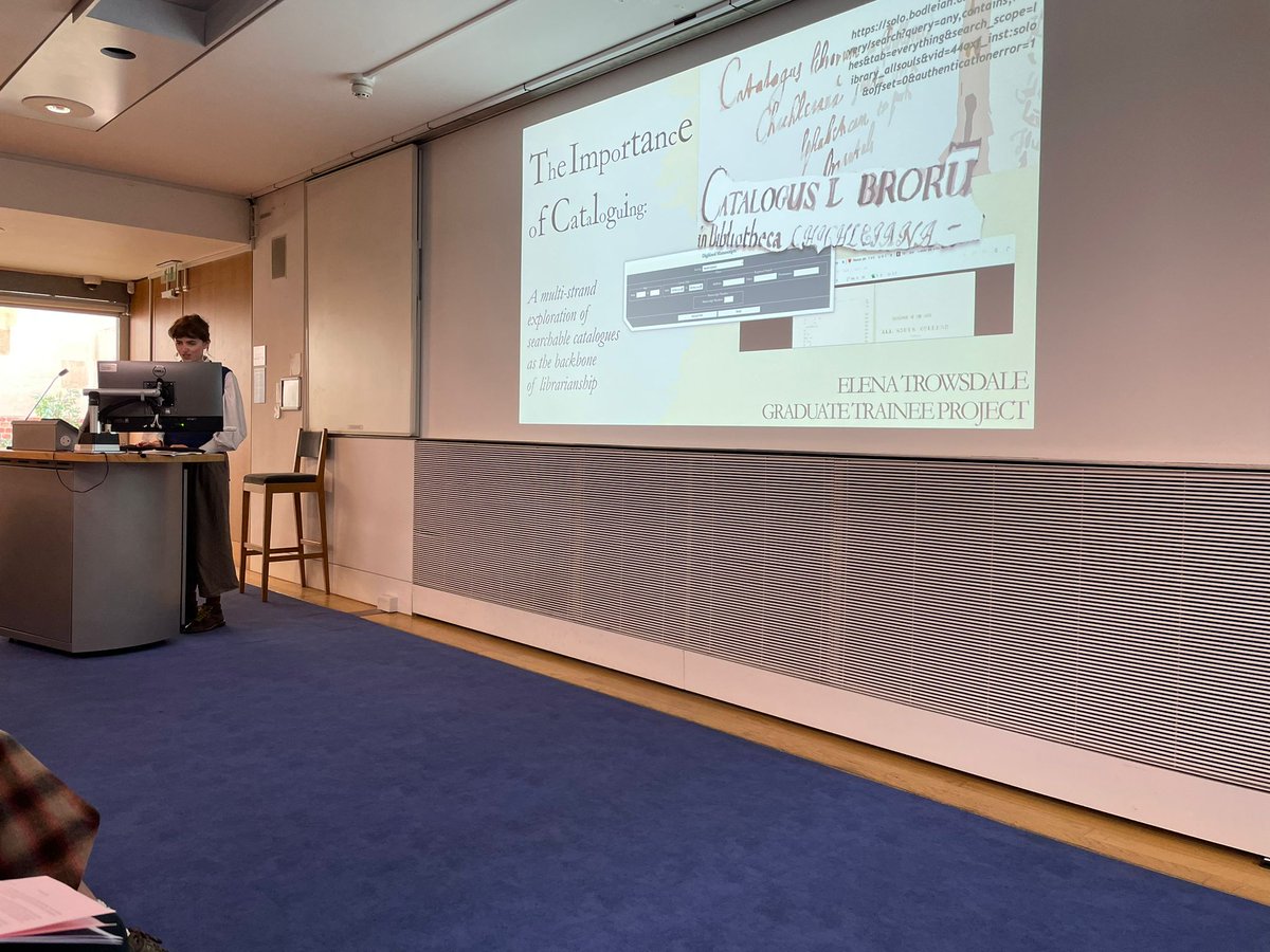 OxLibTrainees's tweet image. Yesterday was the trainee showcase, where we had the chance to present the projects we have been working on in the past year! 

It was fantastic and truly inspiring to hear about the diverse work going on across the different libraries in Oxford 😊