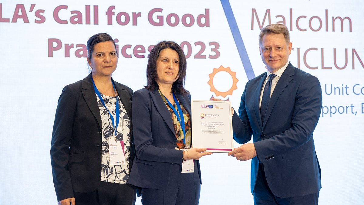 EU_ELA's tweet photo. Today, we present the first of 3 Exemplary Practices awarded by #EULabourAuthority within the #CallforGoodPractices 2023.
The General Labour Inspectorate Executive Agency of Bulgaria was awarded for its cross-border cooperation good practice in the #construction sector. https://t.co/ubSoJL0lXS