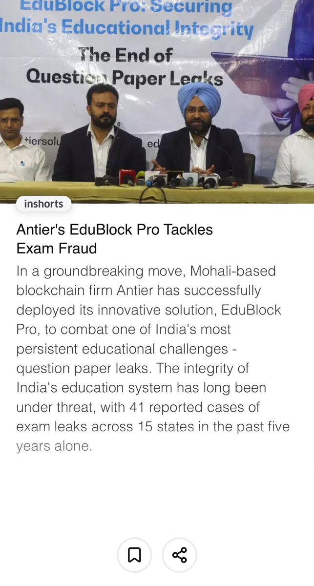 vikramrsingh's tweet image. It appeared on my @inshorts feed. @edublockpro is making all the right noise. 🚀

#blockchain #hyperledger @Hyperledger