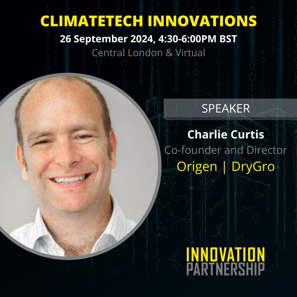 IP_innovationUK's tweet photo. We are delighted to announce that Charlie Curtis, Co-founder and Director @ Origen | Founder and Chair @ DryGro will be speaking at our next roundtable!
👉 Book now: hello@innovationpartnership.co.uk
🔎 Learn more: https://t.co/kvk2ZppdXT
#IPprogramme2024 https://t.co/Tt2lPxsSY6