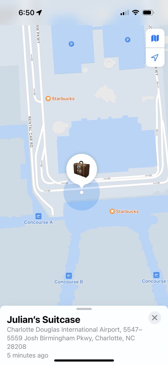 DreTumi's tweet photo. @AmericanAir help! My bag has been sitting in the same location since SUNDAY @ CLT! I have sat on the phone for HOURS trying to get my bag returned. Air tags are reliable! https://t.co/zYvlrJrn0j