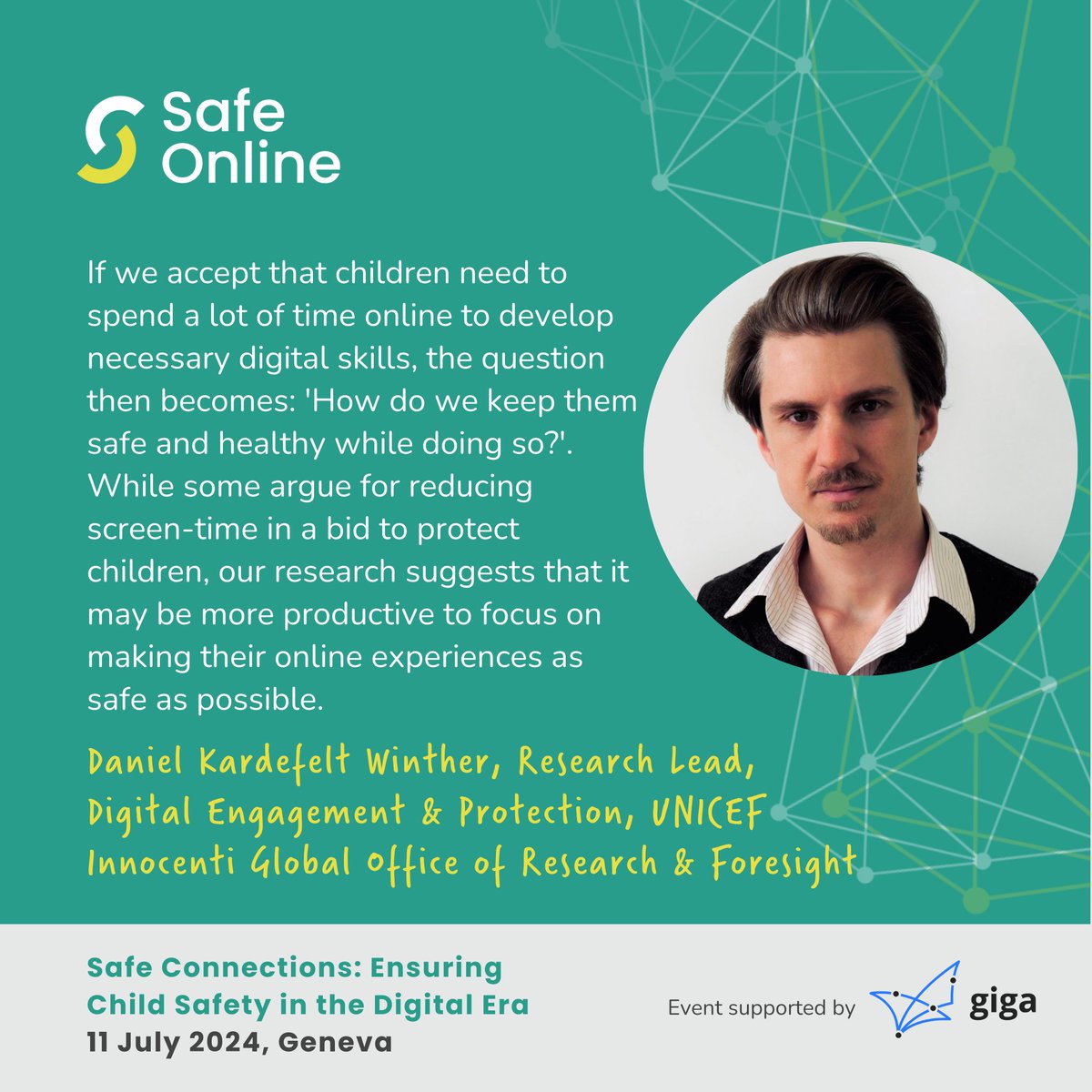 Safe Online (@safeonlinefund) on Twitter photo Access to the internet is key to building digital skills, but how do we ensure children are safe? <a href="/UNICEF/">UNICEF</a> has researched children in 40+ countries to bridge connectivity gaps while protecting children's mental health.
<a href="/Winthernet/">D Kardefelt-Winther</a> of <a href="/UNICEFInnocenti/">UNICEF Innocenti</a>
📍#SafeConnections event Access to the internet is key to building digital skills, but how do we ensure children are safe? <a href="/UNICEF/">UNICEF</a> has researched children in 40+ countries to bridge connectivity gaps while protecting children's mental health.
<a href="/Winthernet/">D Kardefelt-Winther</a> of <a href="/UNICEFInnocenti/">UNICEF Innocenti</a>
📍#SafeConnections event