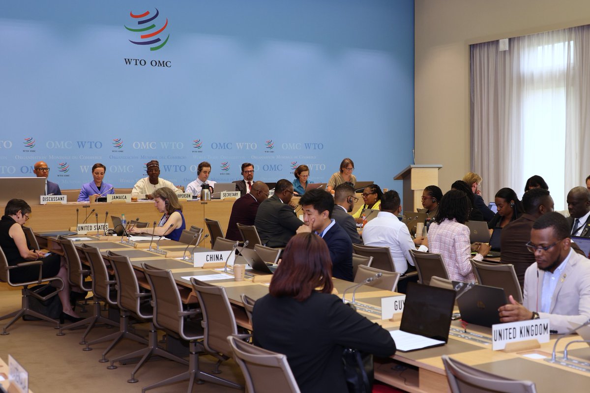 kaminajsmith's tweet photo. 1. It was an honour to present Jamaica's Fifth Trade Policy Review at @wto under the Chairmanship of H.E. Amb. Abdulhamid of Nigeria and H.E. Amb. Sanchez-Fung of the Dom. Rep as Discussant. We welcomed the interest of delegations having 28 countries participating in our opening session - a very positive demonstration of interest for this process!