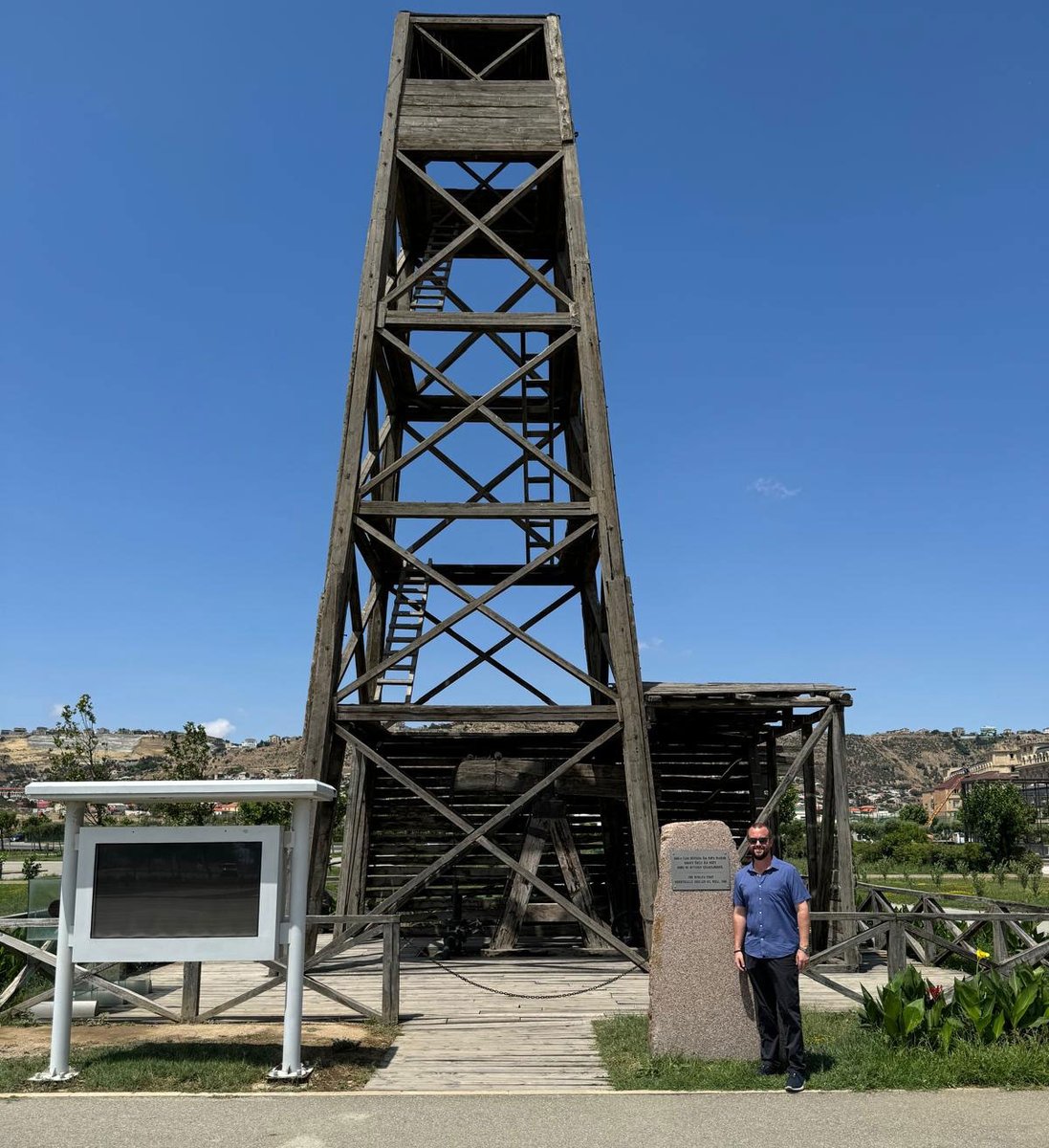 Freedom1stCorp's tweet photo. CEO Ryan Manicom visited Libya with a stop in Baku, Azerbaijan, to honor the world's first oil well. Our agile approach is driving energy growth in Libya, focusing on energy, agriculture, and technology for sustainable development. https://t.co/N47Oc282px https://t.co/wESD0KvTR9