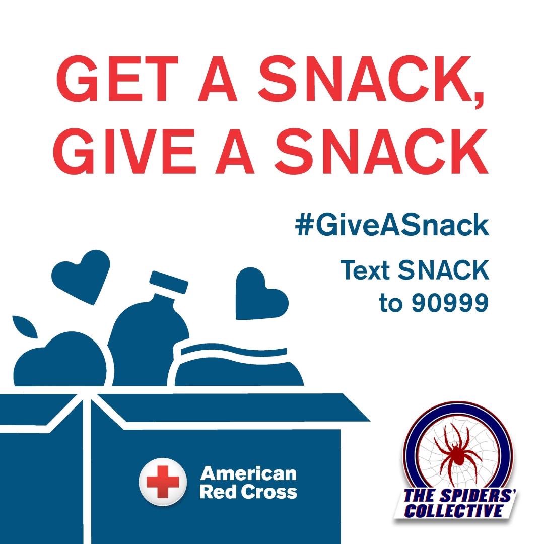 Be a Snack Hero! Visit  redcross.org/donate/snack-c…   Please join <a href="/spidersnil/">The Spiders’ Collective</a> to support @americanredcross.