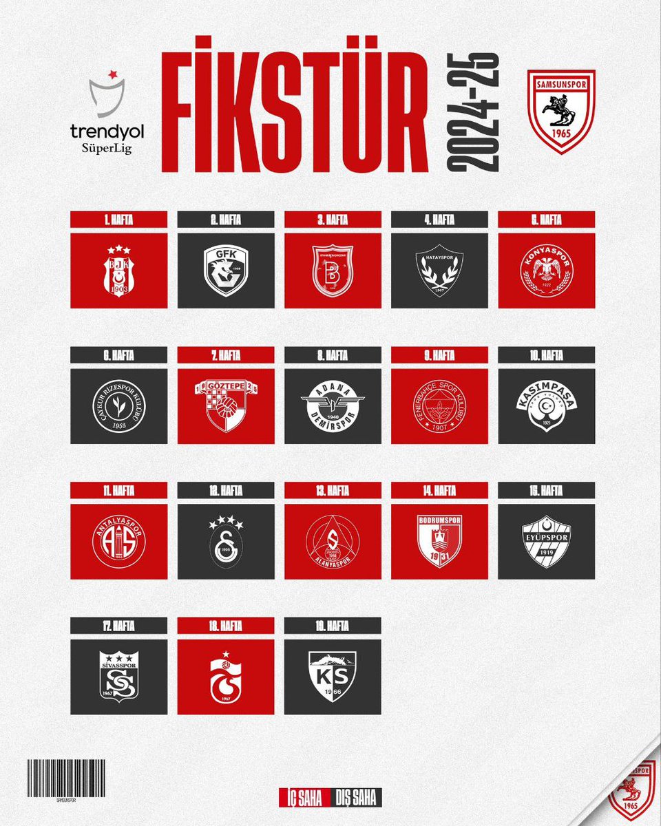 SamsunTopluluk's tweet photo. Süper Ligde yeni sezona hazırız.

#Samsunspor @ParibuDestek @ParibuCom https://t.co/LXAKNtkK2N