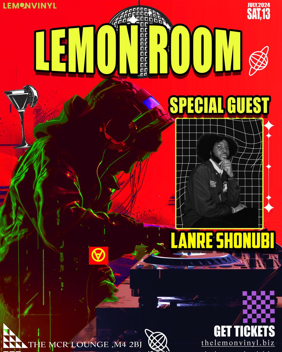 TheLemonVinyl's tweet photo. Lemon Room Manchester is this weekend! 🥳
Yours truly, the energy king @LanreShonubi will be live at the event!
Turn up on July 13th at The MCR Lounge📍
Get your tickets via the link in our bio!
#LemonRoomManchester #LEMONROOM🚪 #LemonRoomUk #Manchester #SummerinManchester https://t.co/Me418gZ7Gr
