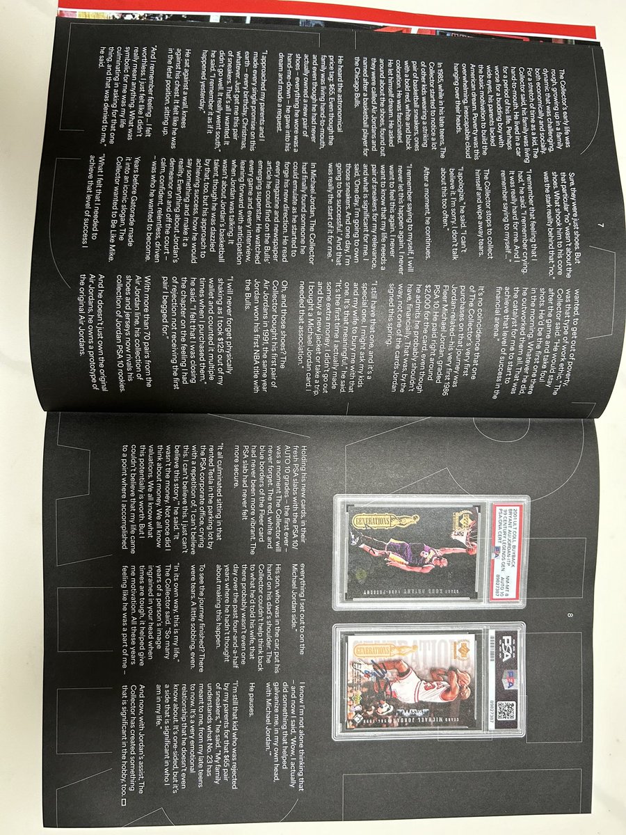 SteveStindt's tweet photo. @PSAcard Mag captured an incredible moment with MJ. We arranged and executed this event. Cards never left our sight. Transported via armed guard, cracked under supervision of Sealing experts, signed and transported back to HQ to complete grading and encapsulation. #thehobby #GOAT https://t.co/vDpJuX0Wr5