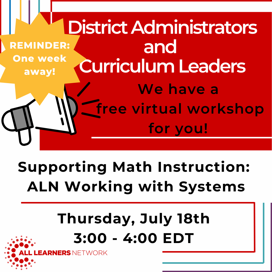AllLearnersMath's tweet photo. ❗Only one week away from this free virtual event!❗

Register now at the link below!
https://t.co/1TGQKDypzr https://t.co/jbCRzISK9n