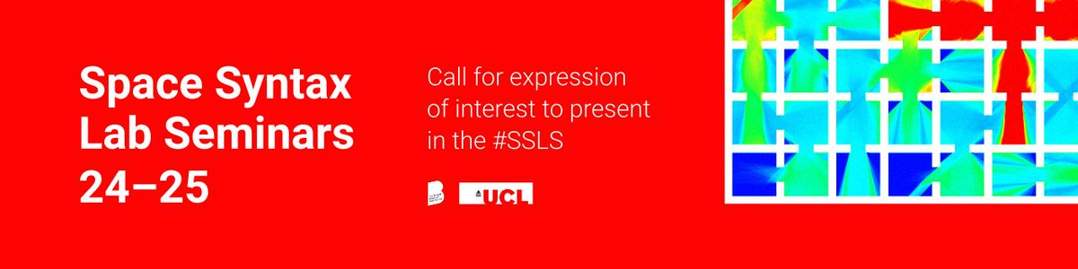 KimonKrenz's tweet image. Working on exciting research using #SpaceSyntax or related approaches? Submit your expression of interest to present in the #SSLS via our application form bit.ly/SSLSform. Submission deadlines for 24-25 presentations are: Term 1 05.09.24, Term 2 05.12.24, Term 3 03.04.25.