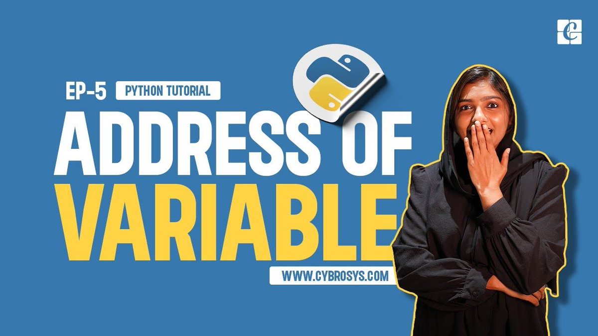 Cybrosys's tweet photo. #Python wizards!  Want to peek under the hood &amp; see where variables live?  This video shows you how to find &amp; print memory addresses!
🔗Watch Now: https://t.co/FUPUMxzINf 
#programming #coding #learnpython #memorymanagement #pythonmemory #variableaddress #pythonoptimization https://t.co/ox6tzgH1Eg
