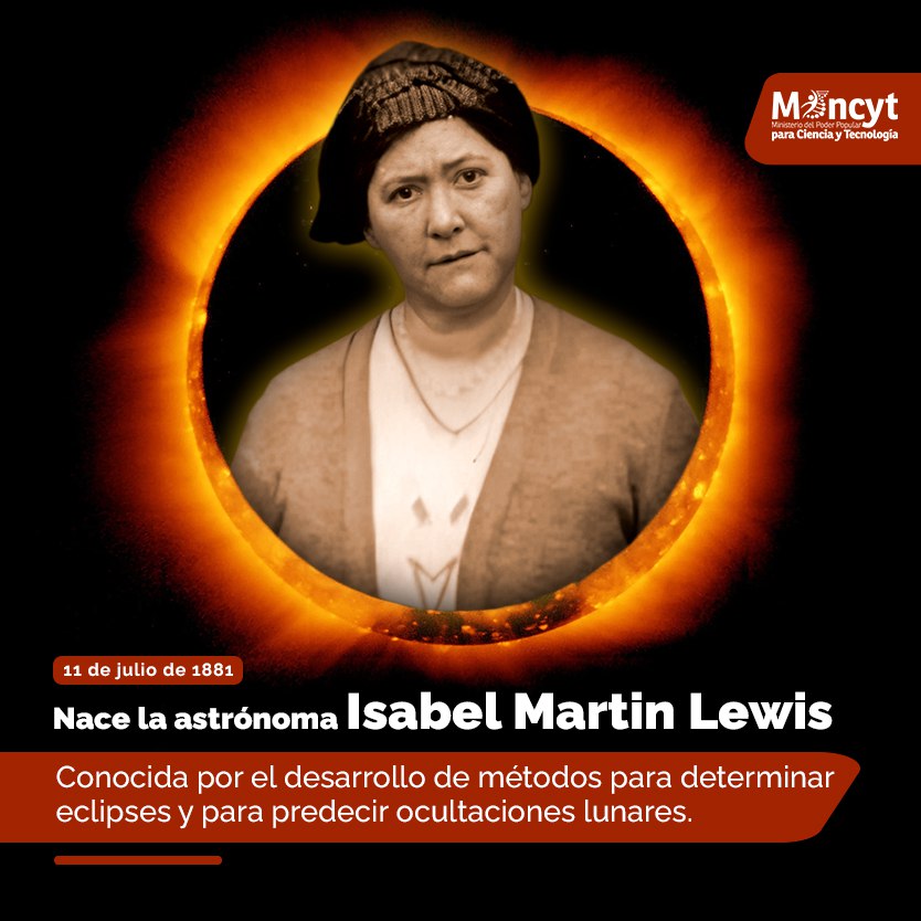 Mincyt_VE's tweet photo. #Efemérides | #11Jul  Natalicio de la astr��noma, Isabel Martin Lewis 👩🏼‍🚀

#KeLacreoLaPoesía https://t.co/xnZrjWzruM