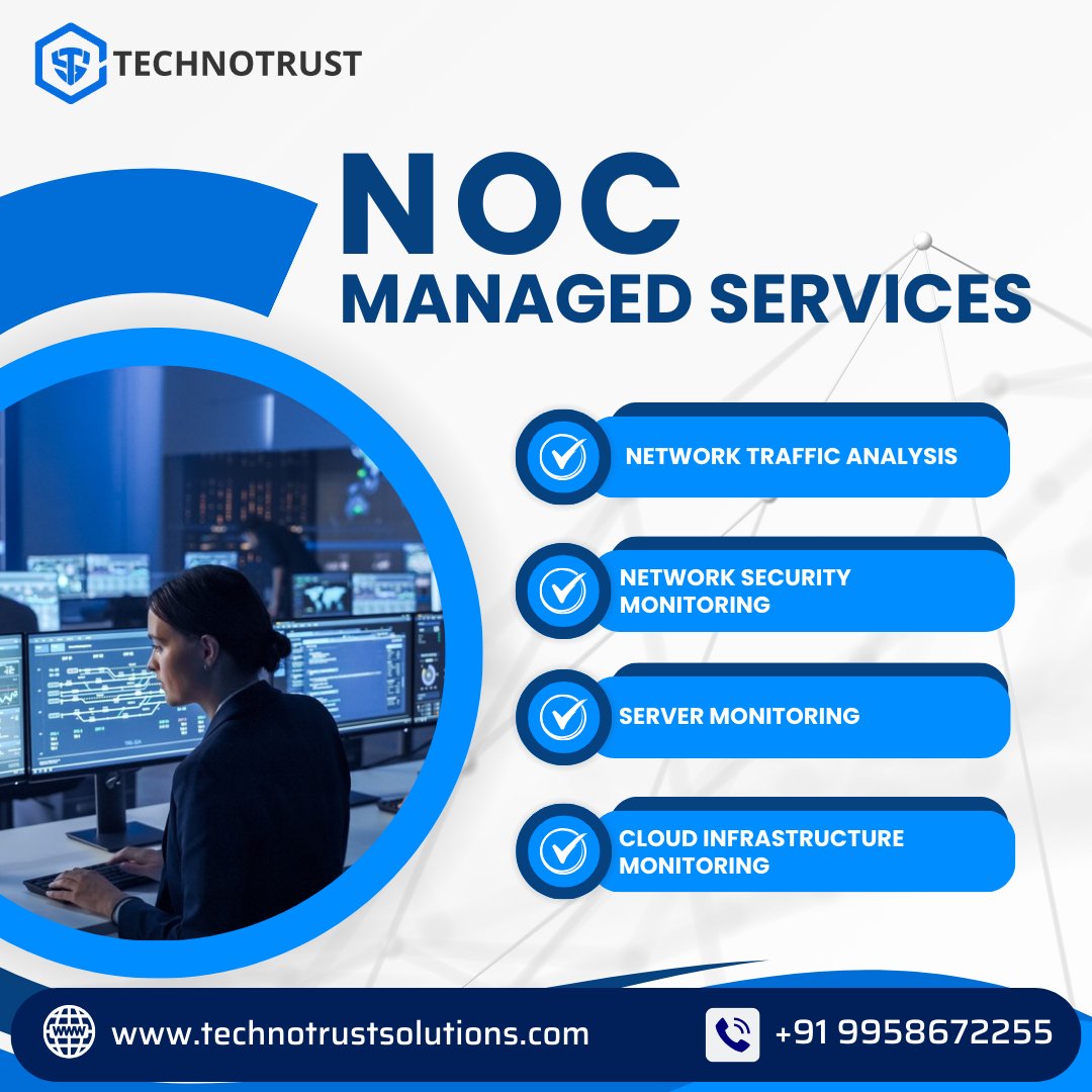 TechnotrustS's tweet photo. Discover unmatched efficiency and security with Technotrust Solutions's NOC Managed Services. Elevate your operations to new heights with seamless monitoring and support.
.
.
.
#TechnotrustSolutions #NOC #ManagedServices #ITOperations #NOCmanagedservices https://t.co/Xo4Mzw94D0