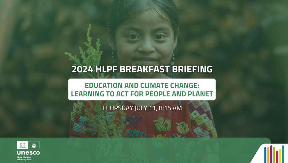 Global Education Monitoring Report UNESCO (@gemreport) on Twitter photo 🔴 LIVE: Youth voices shine at the High-Level Political Forum at the <a href="/UN/">United Nations</a> Headquarters this week.
Follow #GEMReport’s side event at #HLPF2024, “Education and Climate Change: Learning to Act for People and Planet"
linkedin.com/events/educati… 🔴 LIVE: Youth voices shine at the High-Level Political Forum at the <a href="/UN/">United Nations</a> Headquarters this week.
Follow #GEMReport’s side event at #HLPF2024, “Education and Climate Change: Learning to Act for People and Planet"
linkedin.com/events/educati…