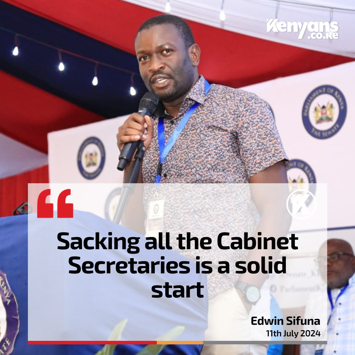 Kenyans's tweet photo. Sacking all the Cabinet Secretaries is a solid start - Edwin Sifuna https://t.co/ZeNIzOVFkS