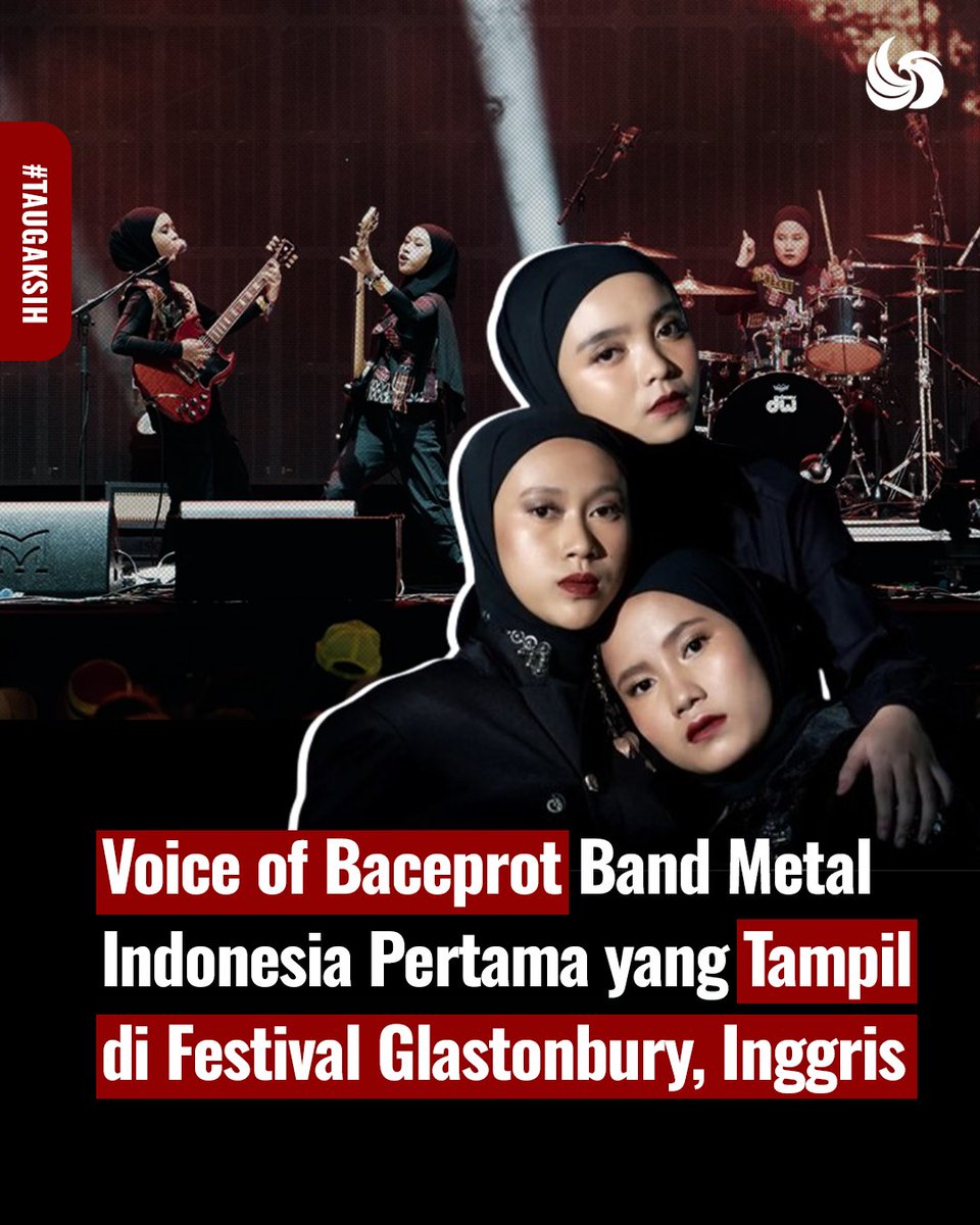 inikamindonesia's tweet photo. #TauGakSih Voice of Baceprot, band metal berhijab asal Garut mencatat sejarah sebagai band Indonesia pertama yang tampil di Glastonbury. ๐
Keren banget yaaa mereka, minka bangga banget!๐
-
#kamiindonesia #KabarBaikIndonesia #voiceofbaceprot #glasntonbury #glastonbury2024 https://t.co/5SN7yuSVKQ