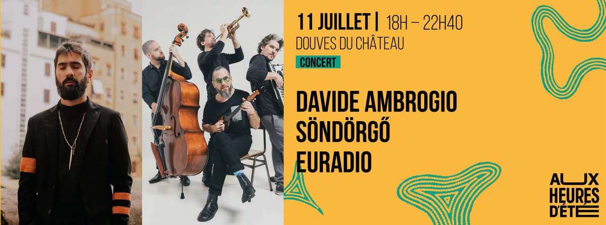 Ce soir, Aux heures d'été vous donne rendez-vous dans les douves du <a href="/ChateauNantes/">Château des ducs de Bretagne (compte inactif)</a> pour 2 concerts :
20h - Davide Amborgio // Chants rituels d’Italie du Sud
21h30 - Söndörgő // Jazz de Hongrie
Dès 18h, <a href="/euradio_fr/">euradio</a> sera en direct des douves pour un plateau radio ouvert au public !