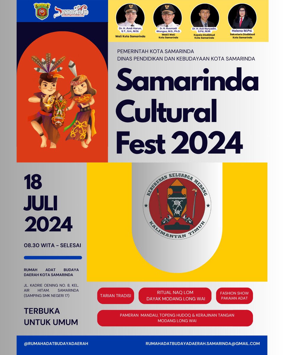 barlinhady's tweet photo. Yuk Peggiat Dan Pecinta Budaya Lokal, Kita Hadiri &amp; Meriahkan @SamarindaTepian @ppid_smr @kabar_SMR @portalsamarinda @Kemdikbud_RI https://t.co/YTe7dMcHD4