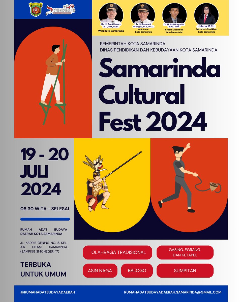 Yuk Peggiat Dan Pecinta Budaya Lokal, Kita Hadiri &amp; Meriahkan <a href="/SamarindaTepian/">Samarinda KotaTepian</a> <a href="/ppid_smr/">Pemerintah Kota Samarinda</a> <a href="/kabar_SMR/">Kabar Samarinda</a> <a href="/portalsamarinda/">Portal Samarinda</a> <a href="/Kemdikbud_RI/">kemdikbud go id</a>