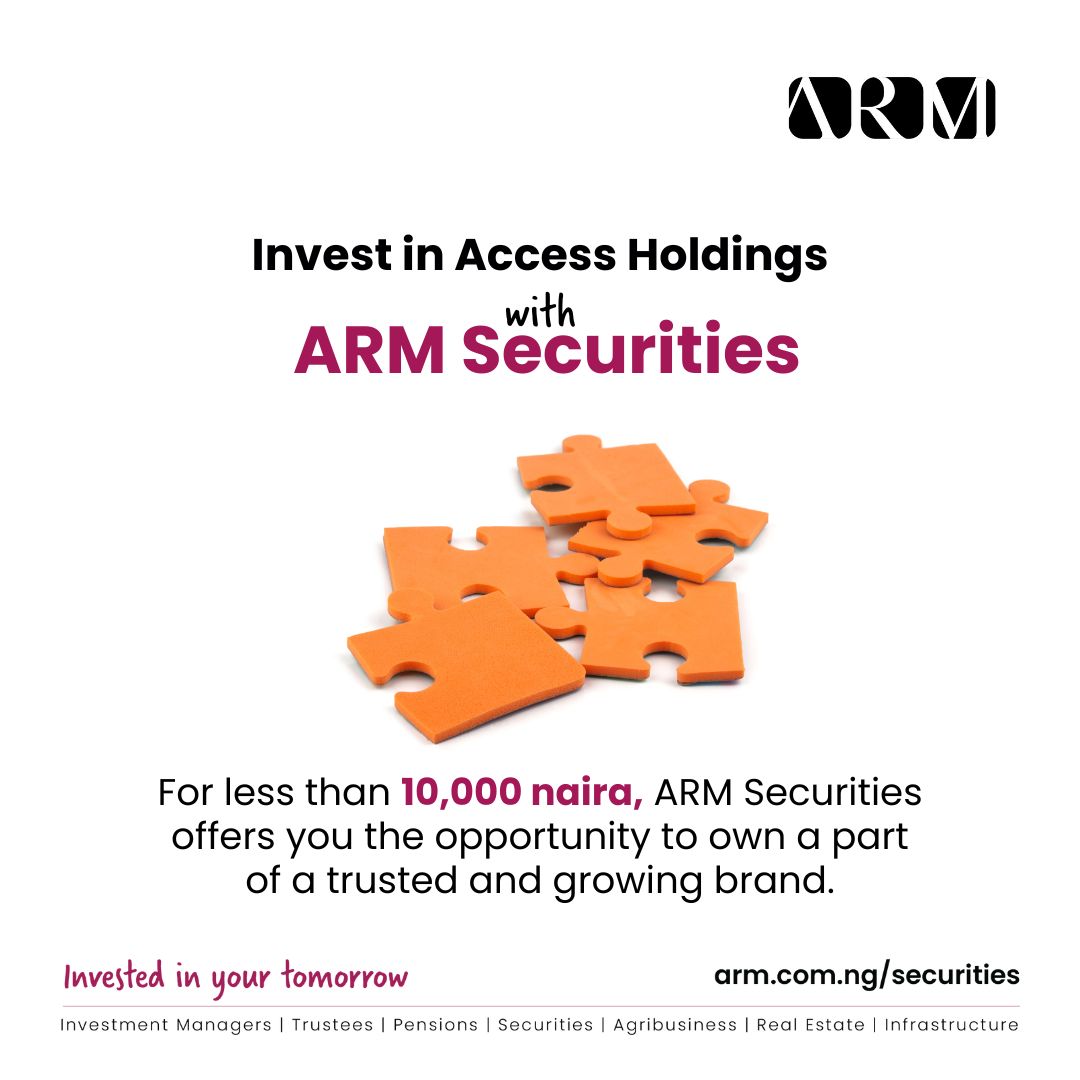 armengage's tweet photo. ARM Securities is offering you the opportunity to own a part of Access Holdings PLC.
With less than 10,000 naira, you can take advantage of this fantastic investment opportunity.

Email us at ArmSecCustomerService@arm.com.ng or call us on 02012715002

#ARMSECURITIES https://t.co/0fXlMv37bM